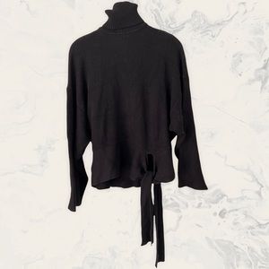 Zara Black Turtleneck Sweater with Side Tie